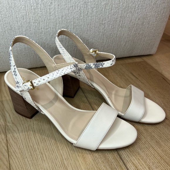 Cole Haan ♡ Josie Block Heel Sandal in Ivory Roccia - Picture 5 of 8